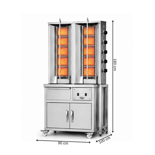 Pimak Doğalgazlı Arabalı Döner Makinası 5 + 5 Radyan