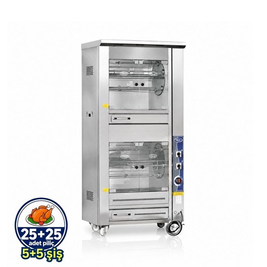 Pimak doğalgazlı Piliç Makinesi 5+5 Şiş 25 + 25 Piliç