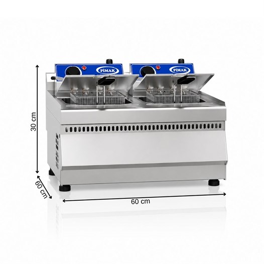 Pimak Elektrikli Ekonomik Model Fritöz 10 +10 LT 60 x 60 x 30 (cm)
