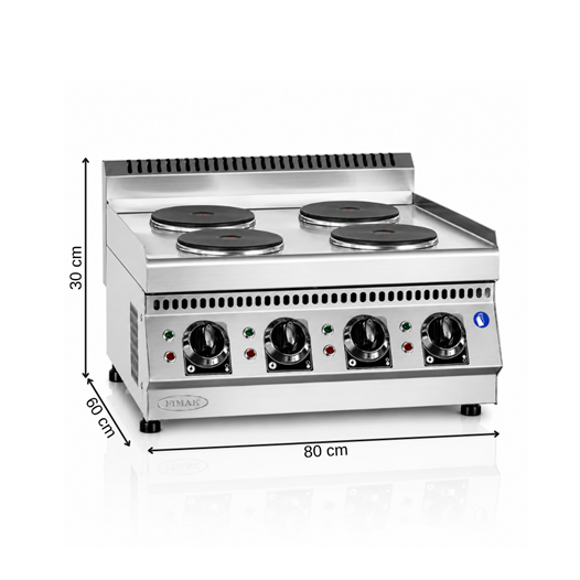 Pimak Elektrikli Ocak 600 Snack Seri 4lü Set Üstü 80 x 60 x 30 (cm)