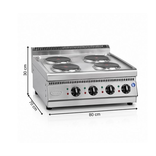 Pimak Elektrikli Ocak 700 Seri 4 Ocaklı Set Üstü 80 x 70 x 30 (cm)