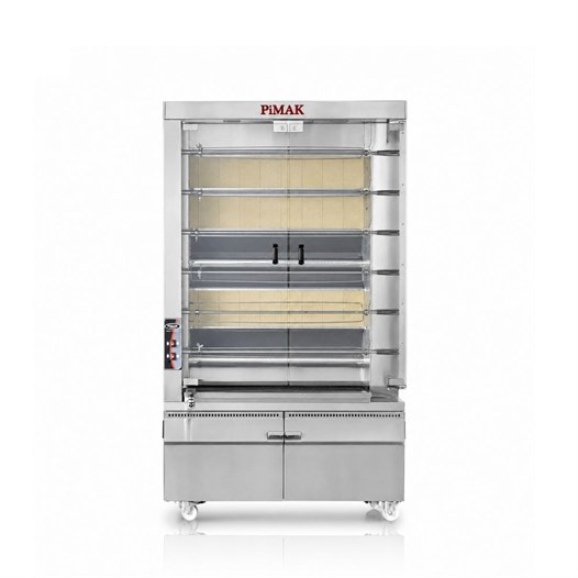 Pimak Kollu Piliç Makinesi 6 şiş 30 Piliç Doğalgazlı