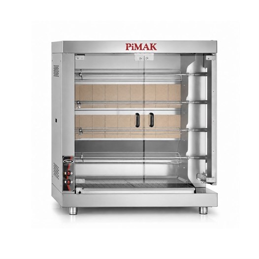 Pimak Kollu Setüstü Piliç Çevirme Makinesi 4 Şiş 20 Piliç Doğalgazlı