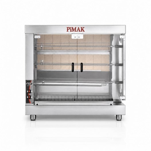 Pimak Kollu Setüstü Piliç Çevirme Makinesi 3 Şiş 15 piliç Tüplü