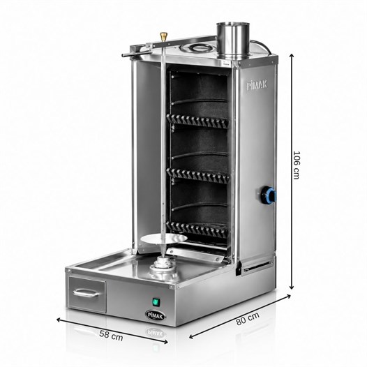 Pimak Kömürlü Döner Makinesi 3 Radyan Motorlu