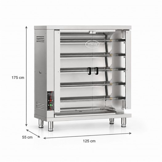 Pimak Radyanlı Piliç Çevirme Makinesi Tüplü 30 Piliç