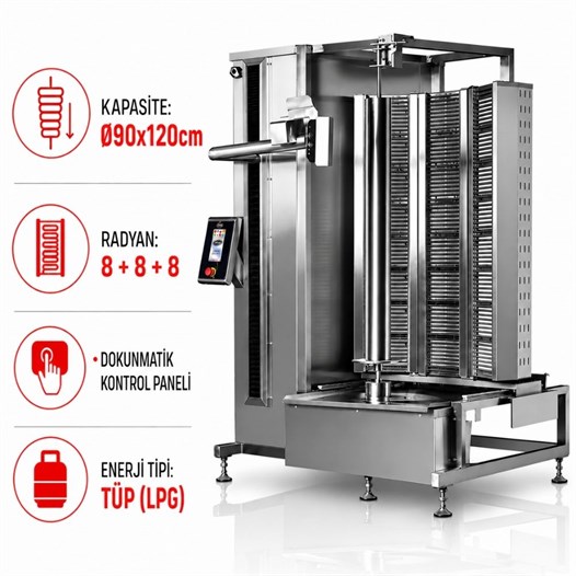 Pimak Robot Döner Makinaları 8+8+8 Radyanlı Tüplü 540 Kg