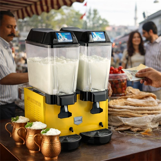 Remta 20+20 Litre Çiftli Karıştırıcılı Ayran Soğutucu Sarı - ST14