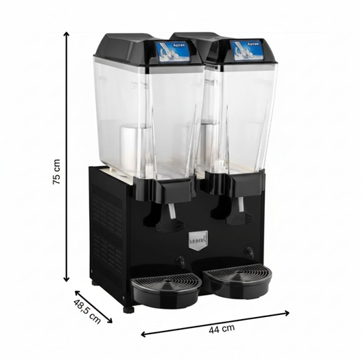 Remta 20+20 Litre Çiftli Karıştırıcılı Ayran Soğutucu Siyah - ST14
