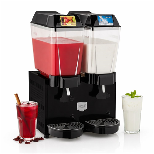 Remta 20+20 Litre Çiftli Şerbet ve Ayran Soğutucu Siyah - ST13