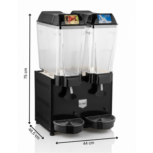 Remta 20+20 Litre Çiftli Şerbet ve Ayran Soğutucu Siyah - ST13