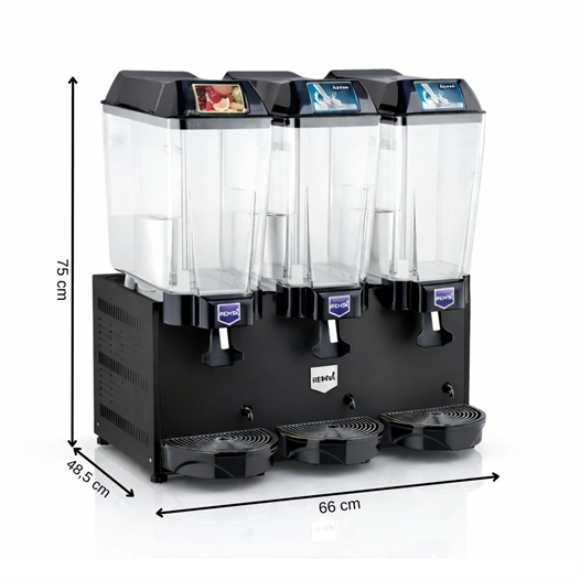 Remta 20+20+20 Litre Şerbet + Ayran + Ayran Soğutucu Siyah - ST19