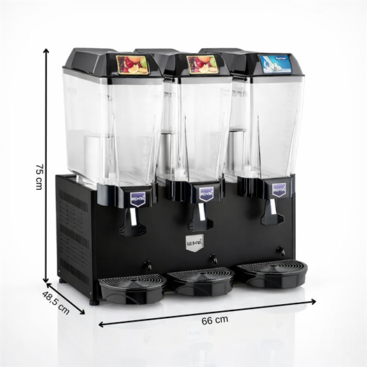 Remta 20+20+20 Litre Şerbet + Şerbet + Ayran Soğutucu Siyah - ST17