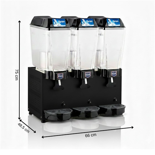 Remta 20+20+20 Litre Üçlü Karıştırıcılı Ayran Soğutucu Siyah- ST20