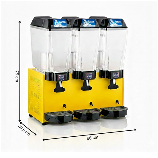 Remta 20+20+20 Litre Üçlü Karıştırıcılı Ayran Soğutucu Sarı- ST20