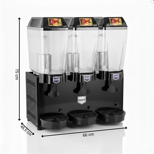 Remta 20+20+20 Litre Üçlü Şerbet Soğutucu Siyah - ST16