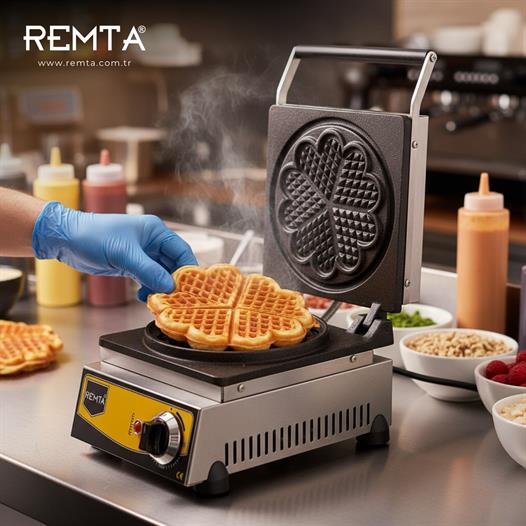 Remta Çiçek Model Waffle Makinası Elektrikli 21 cm