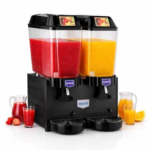 Remta 20+20 Litre Çiftli Şerbet Soğutucu Siyah - ST12