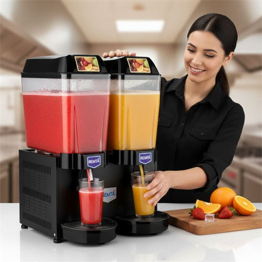 Remta 20+20 Litre Çiftli Şerbet Soğutucu Siyah - ST12