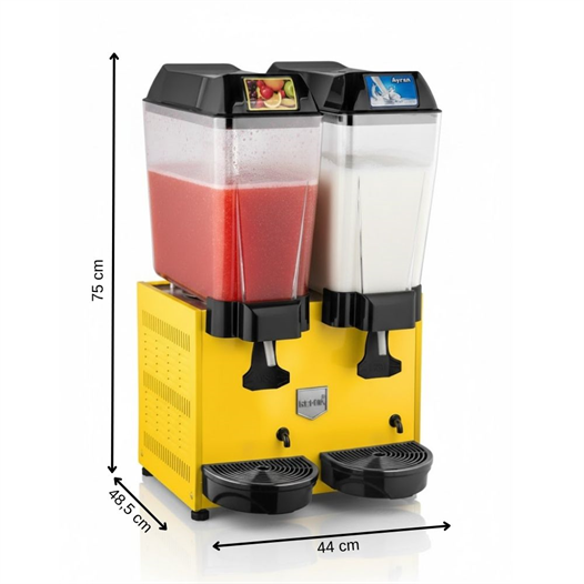 Remta 20+20 Litre Çiftli Şerbet ve Ayran Soğutucu Sarı - ST13