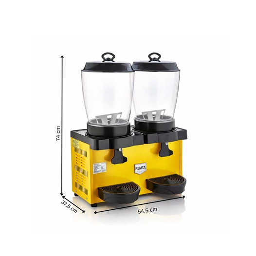 Remta ST35 Royal Mini 11+11 Litre İkili Şerbet ve Ayran Soğutucu - Sarı