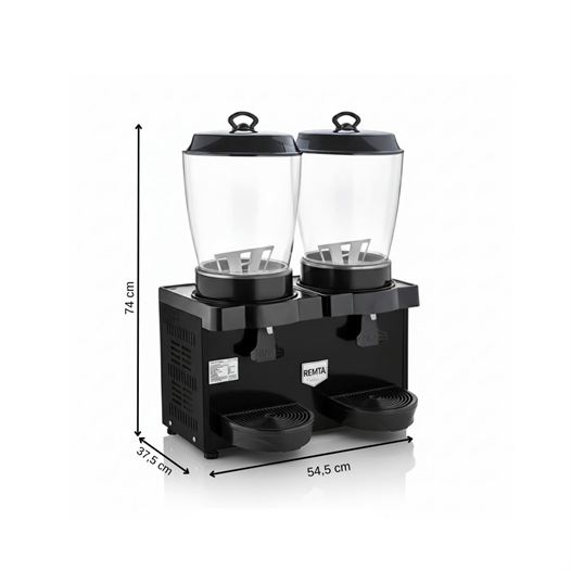 Remta ST35 Royal Mini 11+11 Litre İkili Şerbet ve Ayran Soğutucu - Siyah