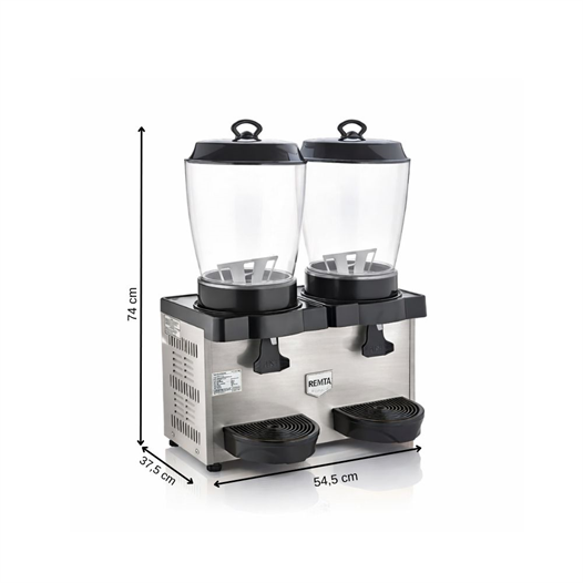 Remta ST35 Royal Mini 11+11 Litre İkili Şerbet ve Ayran Soğutucu - Gri