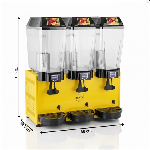 Remta 20+20+20 Litre Üçlü Şerbet Soğutucu Sarı - ST16