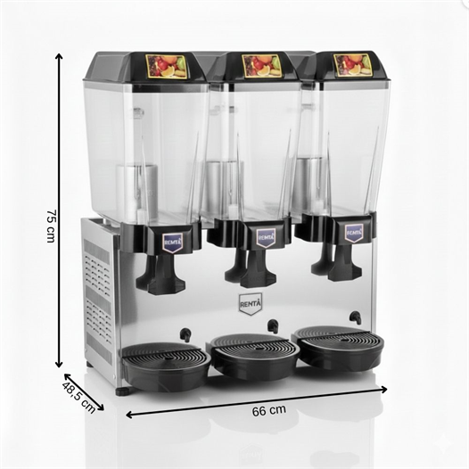 Remta 20+20+20 Litre Üçlü Şerbet Soğutucu Gri - ST16