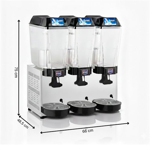 Remta 20+20+20 Litre Üçlü Karıştırıcılı  Ayran Soğutucu Gri- ST20