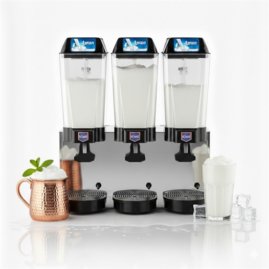 Remta 20+20+20 Litre Üçlü Karıştırıcılı  Ayran Soğutucu Gri- ST20