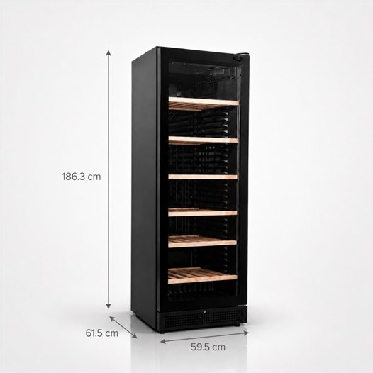 Şenocak D-372 WIC Frameless Tek Kapılı Ahşap Raflı Şarap Dolabı 220V
