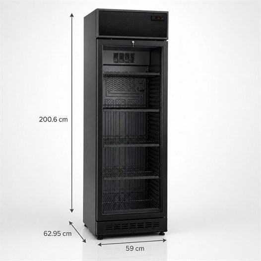 Şenocak GC-375 EC Carel Tek Kapılı Siyah Termostatlı Şişe Soğutucu Dolap 220V