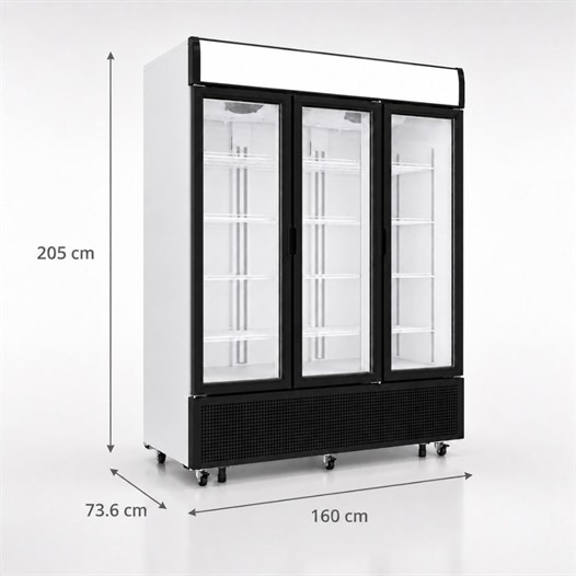 Şenocak S-1600 THD 3D Üç Kapılı Kanopili Şişe Soğutucu Dolap 220V