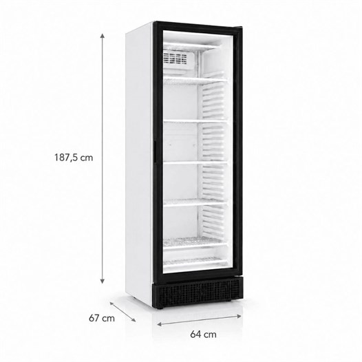 Şenocak VF372 Tek Kapılı Kanopisiz Dikey Camlı Derin Dondurucu 220V