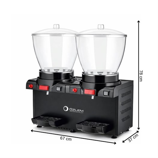 Şerbetto 20+20 Litre Şerbet ve Ayran Soğutucu - Siyah