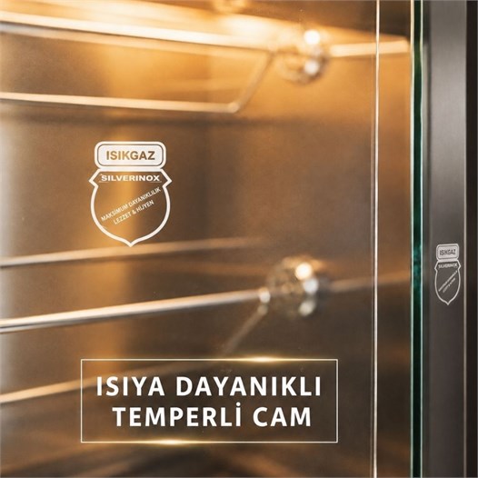 Silverinox Doğalgazlı Set Üstü Piliç Çevirme 3 Şiş 12 Piliç