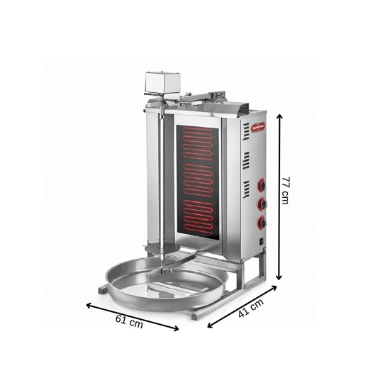 Silverinox Elektrikli 3 Radyan Üstten Motorlu Döner Makinesi 380V