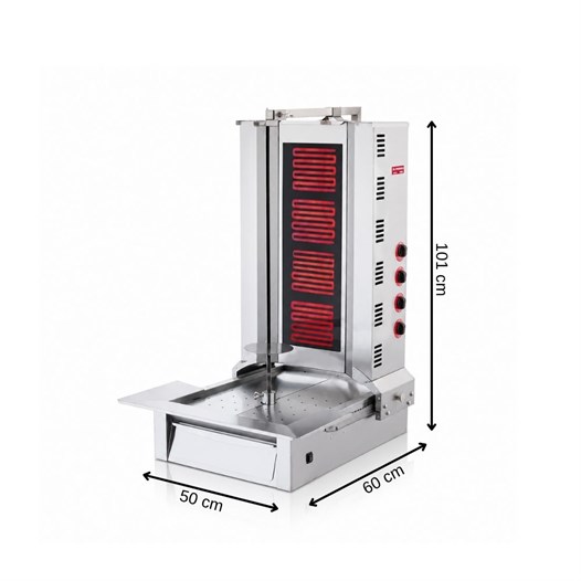 Silverinox Elektrikli 4 Radyan Alttan Motorlu Döner Makinesi 380V