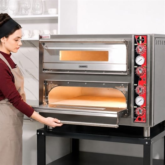 Silverinox Elektrikli Çift Kat 30 Cm 6+6 Pizza Kapasiteli Pizza Fırını 380V