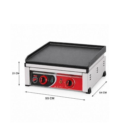 Silverinox Elektrikli Set Üstü Döküm Düz Pleyt Izgara 50 Cm 220V