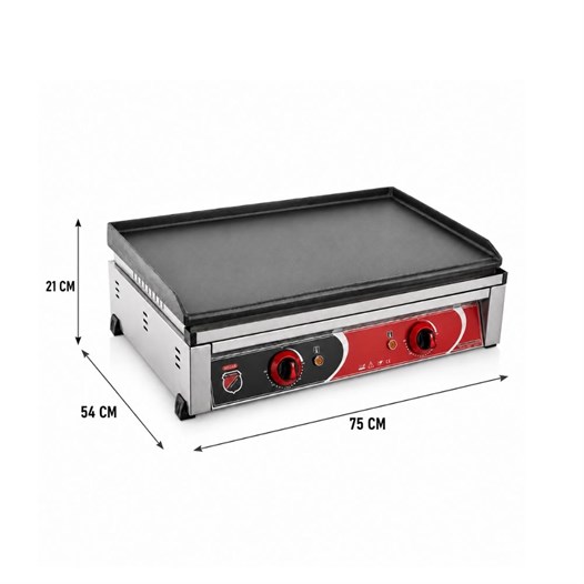 Silverinox Elektrikli Set Üstü Döküm Düz Pleyt Izgara 70 Cm 220V