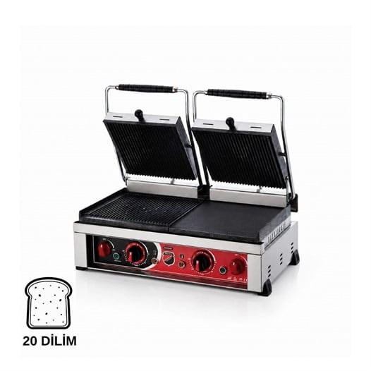 Silverinox Elektrikli Style 20 Dilim Çift Kapak Hamburger Tost Makinesi