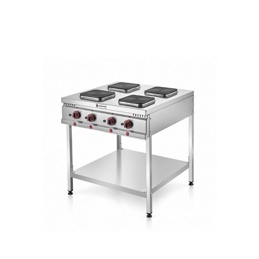 Silverinox Elektrikli Taban Raflı 80x80 Cm 4 Gözlü Ocak 380V