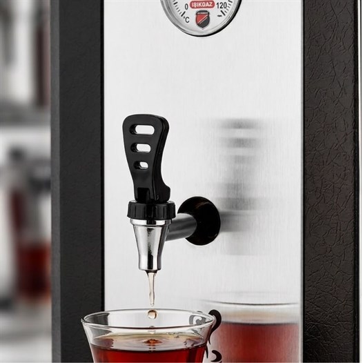 Silverinox Jumbo Şamandıralı 36 Litre 3 Demlikli Çay Makinesi - Siyah