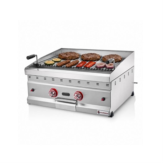 Silverinox Tüplü Set Üstü Amerikan Lavtaşlı Izgara 70 Cm