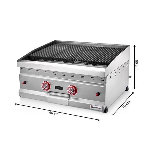 Silverinox Tüplü Set Üstü Lavtaşlı Izgara 70 Cm