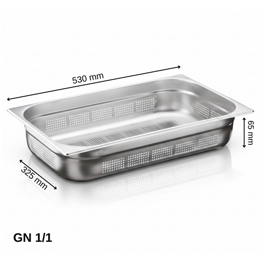 ÜRET Delikli Gastronom Küvet GN 1/1 65 mm 9 lt