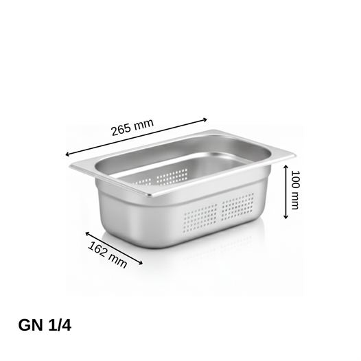 ÜRET Delikli Gastronom Küvet GN 1/4 100 mm 2,8 lt
