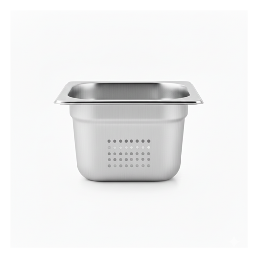 ÜRET Delikli Gastronom Küvet GN 1/6 200 mm 3.4 lt